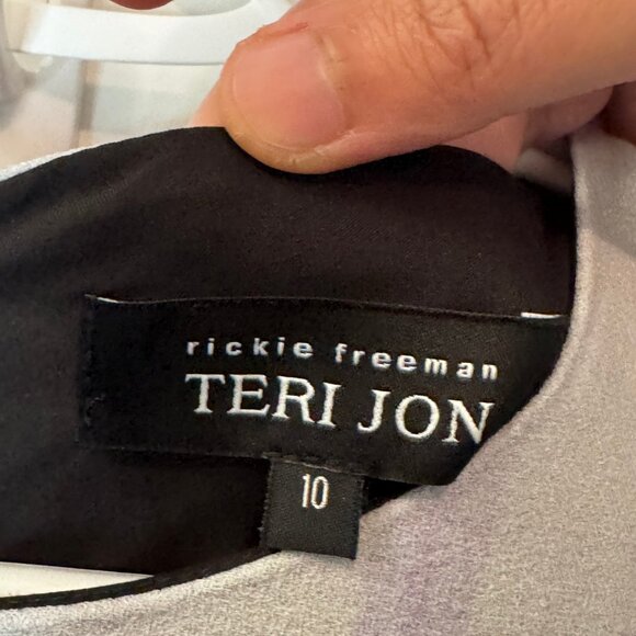 Rickie Freeman for Teri Jon ombre floral midi dress size 10 - Picture 8 of 9